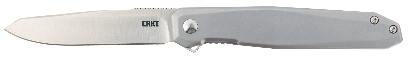 CRKT K230XXP Facet 3.37" Folding Sheepsfoot Plain Satin D2 Steel Blade/ Stainless Steel Handle Includes Pocket Clip