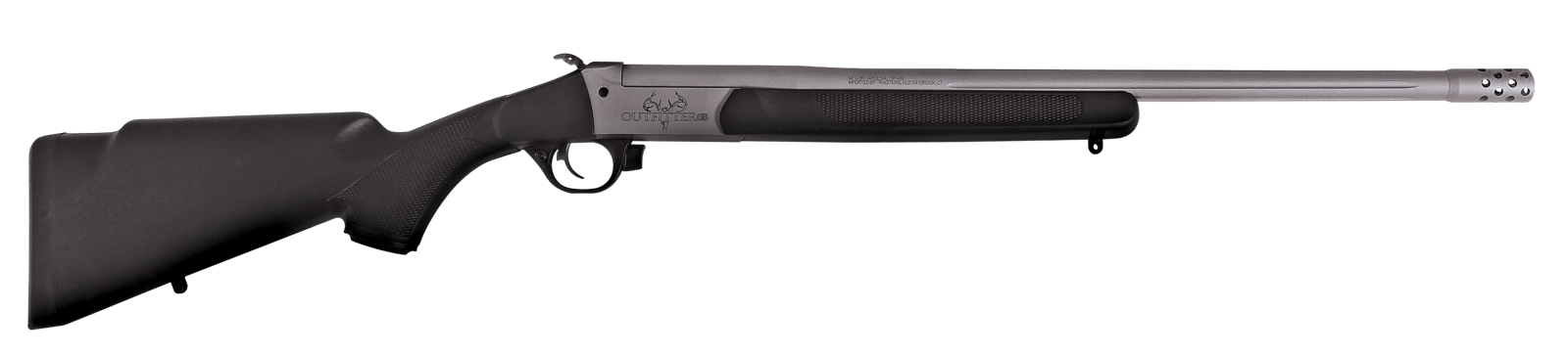 Traditions CR451130T Outfitter G3 Full Size 450 Bushmaster 1rd 22" Stainless Cerakote Fluted Threaded Barrel, Drilled & Tapped Steel Receiver, Fixed Black Synthetic Stock, Right Hand