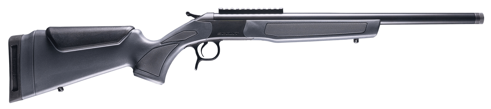CVA CR4443 Scout 450 Bushmaster 1rd 22" Blued Threaded Barrel, Blued Picatinny Rail Receiver, Stealth Gray Fixed Synthetic Stock