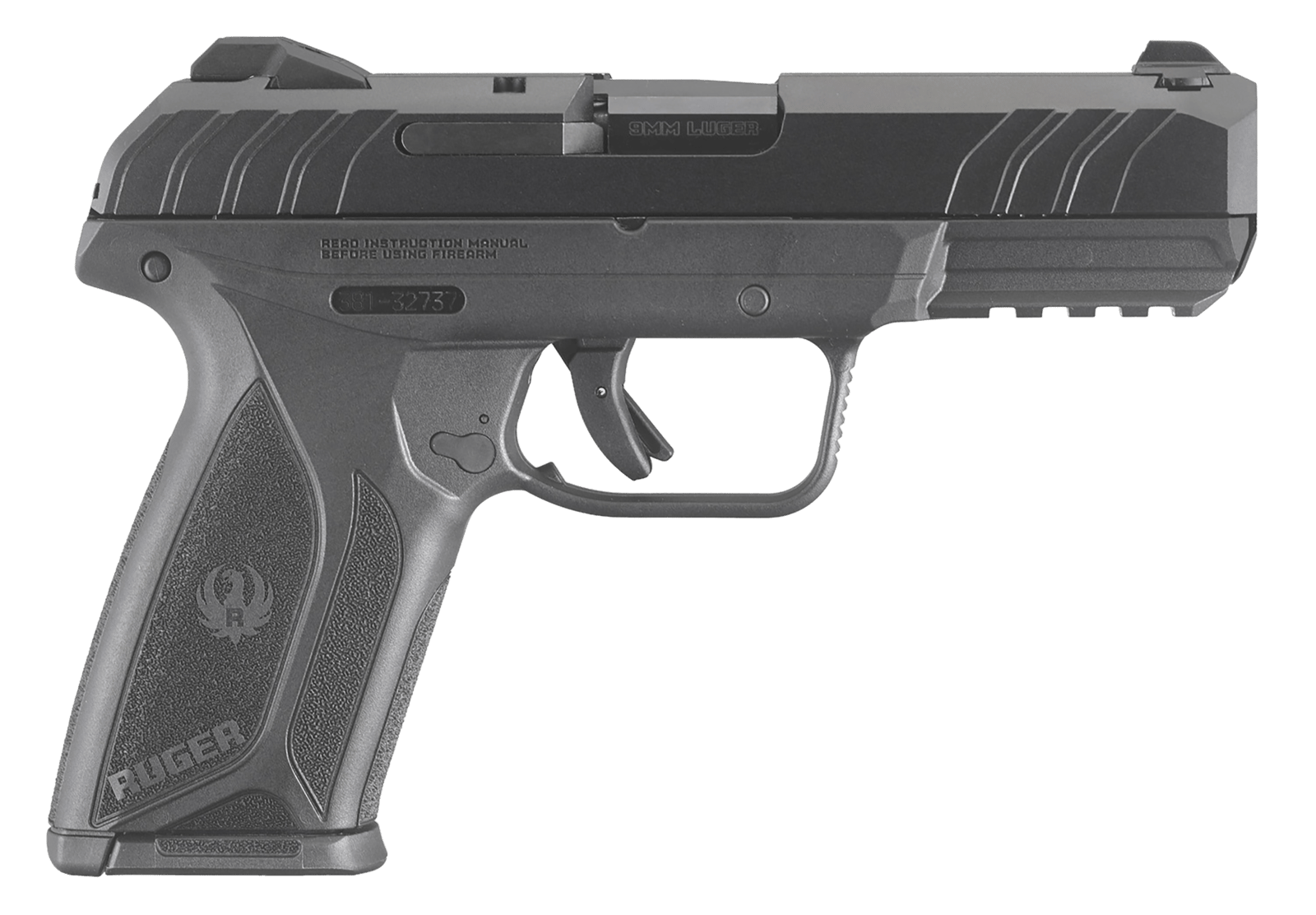 Ruger 3811 Security-9 9mm Luger 10+1 4" Black Steel Barrel, Black Oxide Serrated Steel Slide, Black Polymer Frame w/Picatinny Rail, Black Polymer Grip