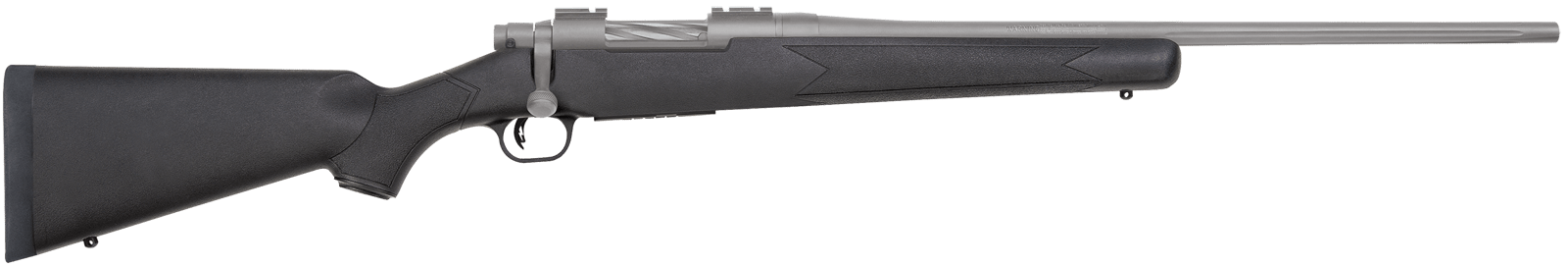 Mossberg 28007 Patriot Full Size 308 Win 5+1 22" Stainless Cerakote Fluted Barrel, Stainless Cerakote Receiver Drilled & Tapped, Black Fixed Synthetic Stock, Right Hand