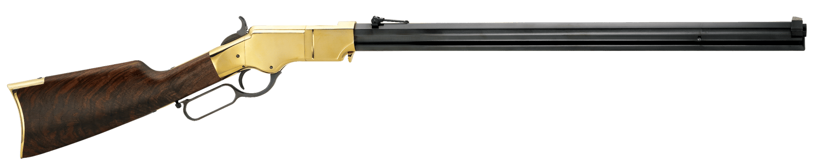 Henry H011C Original Full Size 45 Colt (Long Colt) 13+1 24.50" Blued Octagon Barrel, Polished Brass Receiver, Fancy American Walnut Wood Stock, Brass Buttplate/Pad Right Hand