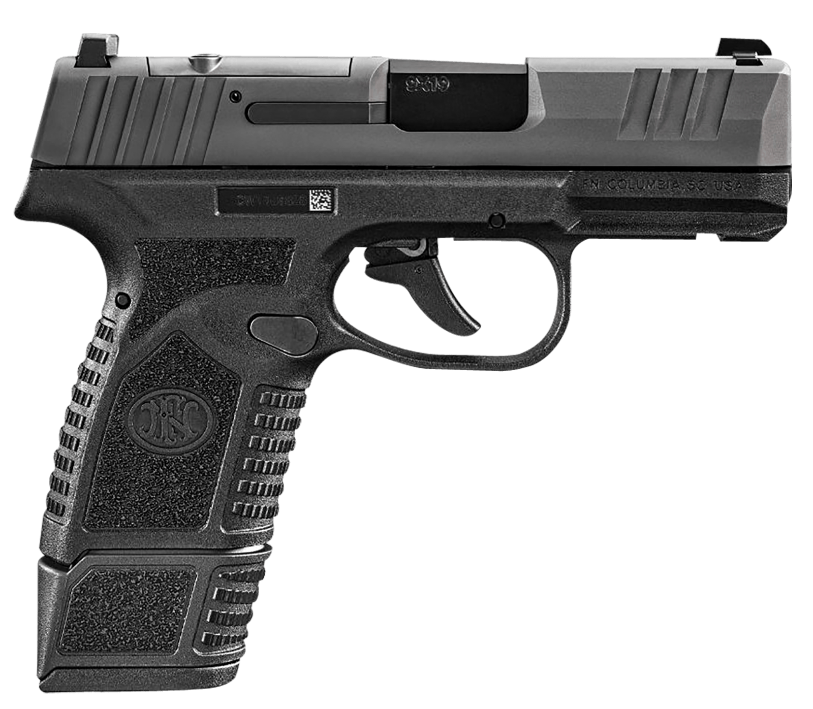 FN 66101410 Reflex MRD Micro-Compact Frame 9mm Luger 15+1/11+1, 3.30" Black Target Crown Steel Barrel, Black PVD Optic Ready/Serrated Steel Slide & Polymer Frame w/Picatinny Rail, Ambidextrous
