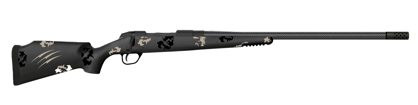 Fierce Firearms FCTRG6MMCM24BBO CT Rage 6mm Creedmoor 4+1 24" Carbon Fiber C3 Carbon Fiber Barrel Black Cerakote Titanium Blackout Camo Fixed Fierce Tech C3 Stock Right Hand