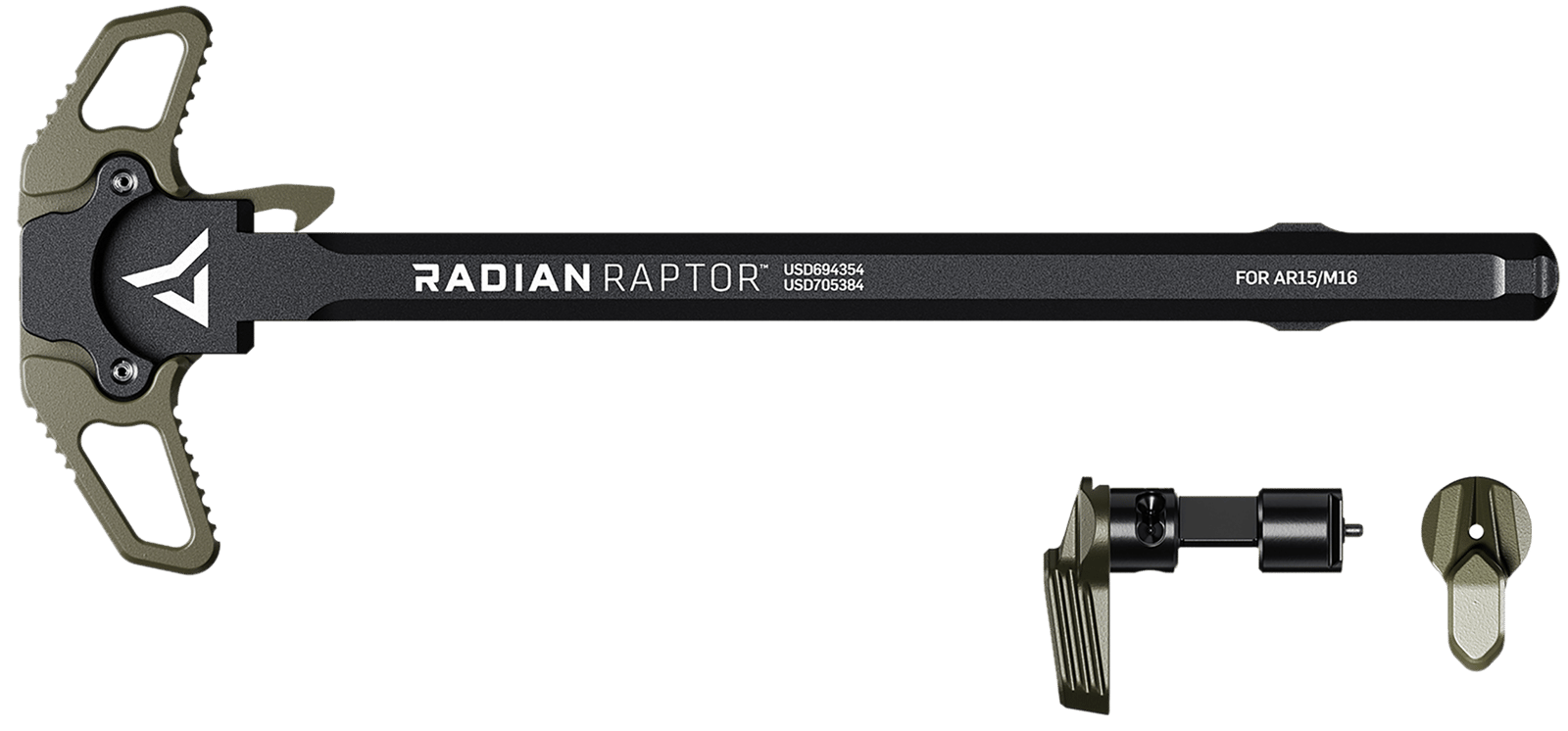 Radian Weapons R0665 Raptor Charging Handle & 45/90 Talon Safety, Radian OD, Ambi Controls, Fits Mil-Spec AR-15/M16 Platform