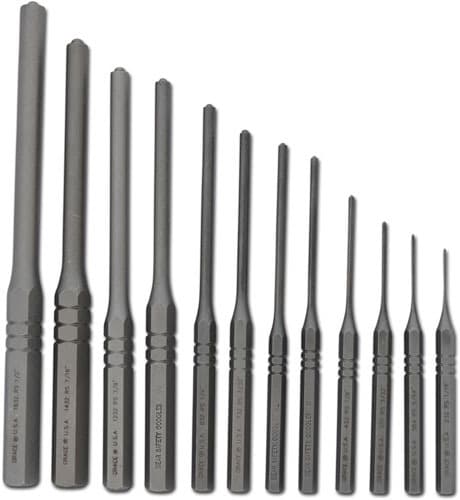 GRACE USA ROLL PIN PUNCH SET STEEL 12PC W/VINYL POUCH!