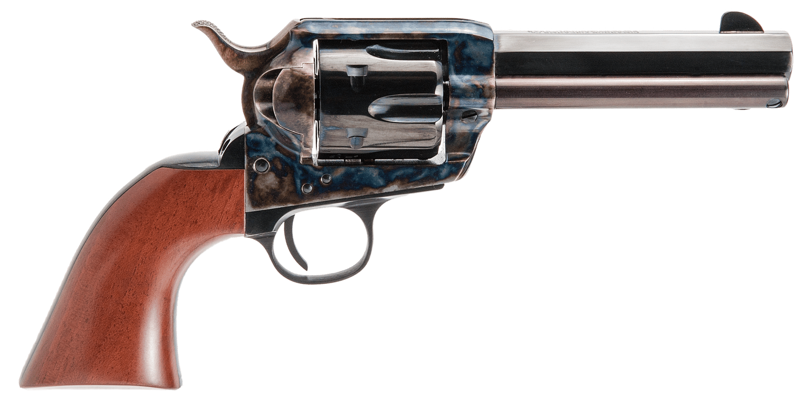 Cimarron PP410MALO El Malo Pre-War 1896-1940 45 Colt (LC) 6 Shot, 4.75" Blued Octagon Steel Barrel, Blued Cylinder, Color Case Hardened Steel Frame, Walnut Grip, Exposed Hammer