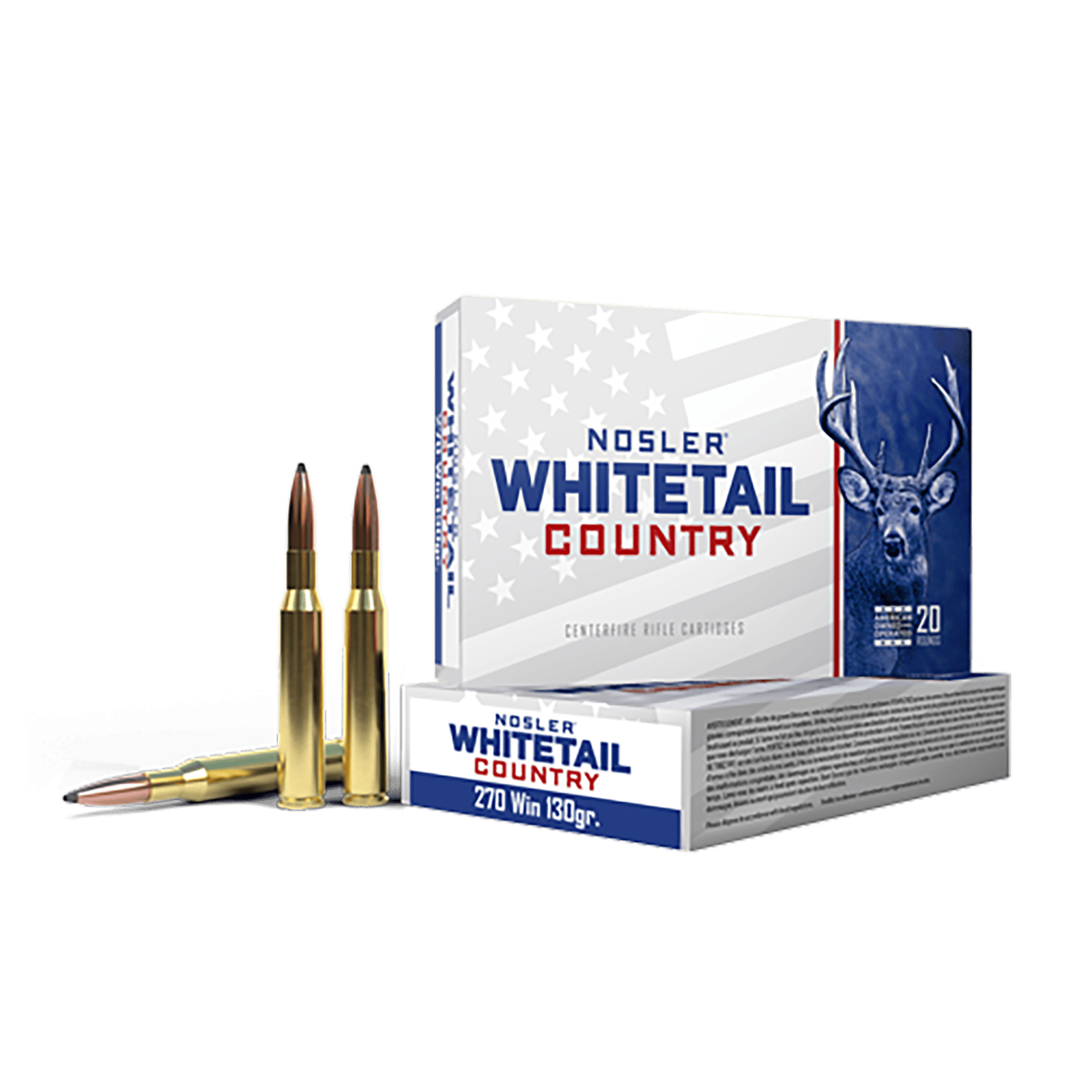 Nosler 40110 Whitetail Country 270Win 130gr Spitzer Boat Tail 20 Per Box/10 Case