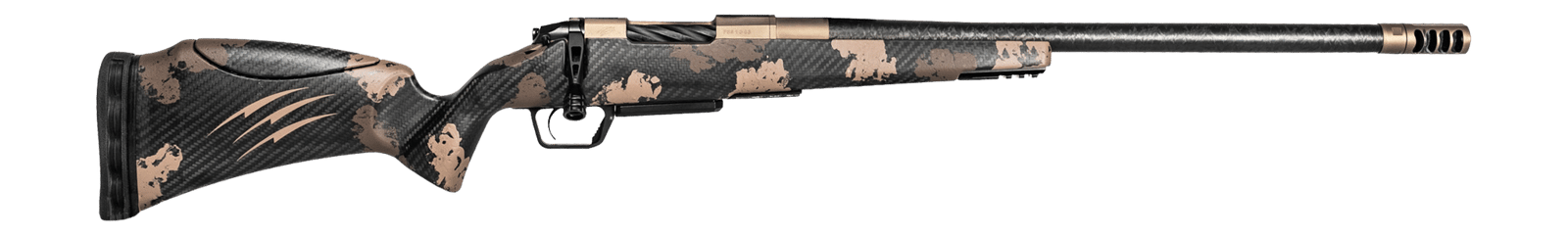 Fierce Firearms RIVSCX7PRC22BDS Carbon Rival XP 2.0 7mm PRC 22" Smoked Bronze Cerakote Spiral Fluted Stainless Steel Barrel & Drilled & Tapped Receiver, Desert Shadow Camo Adj Comb Carbon Fiber Stock,