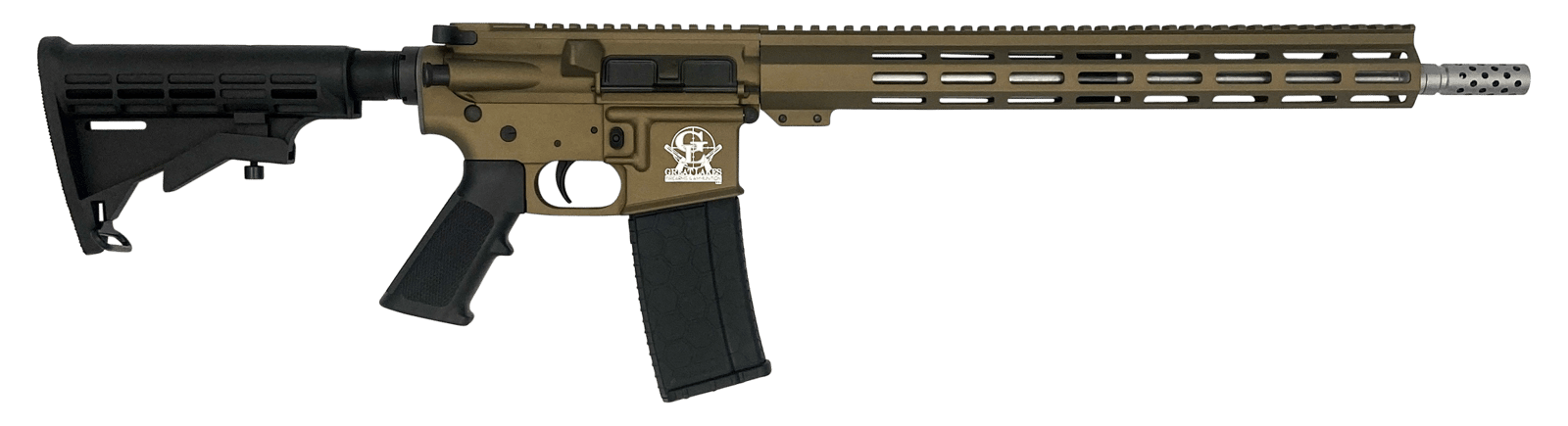Great Lakes Firearms GL15223SSBRZ AR-15 223 Wylde 30+1 16" Stainless Barrel, Bronze Cerakote Receiver, Full Picatinny Rail, Black Collapsible Stock, Polymer Grip