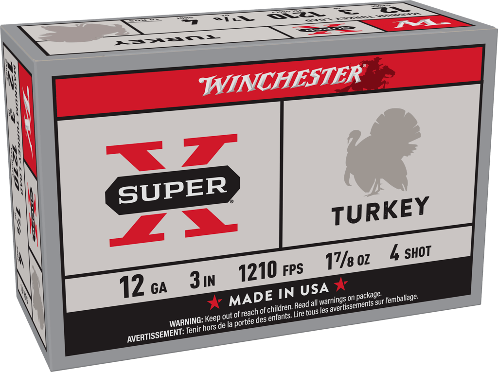 Winchester Ammo X123MT4 Super X Magnum Turkey 12Gauge 3" 1 7/8oz Copper Plated 4Shot 10 Per Box/10 Case