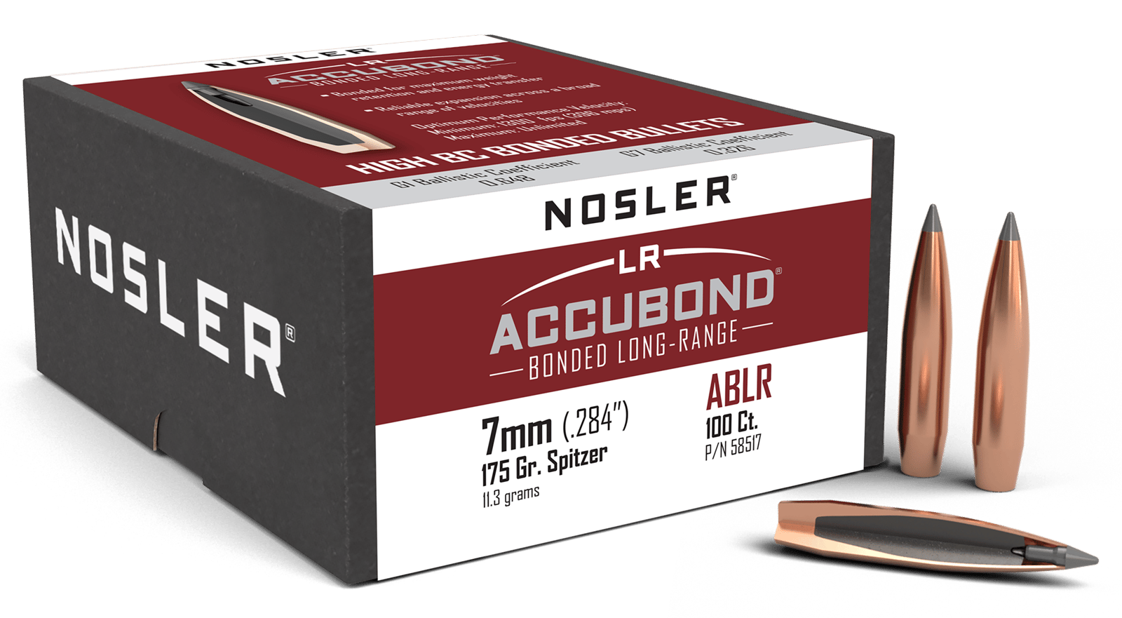 Nosler 58517 AccuBond Long Range 7mm 175gr Spitzer Point 100/Box
