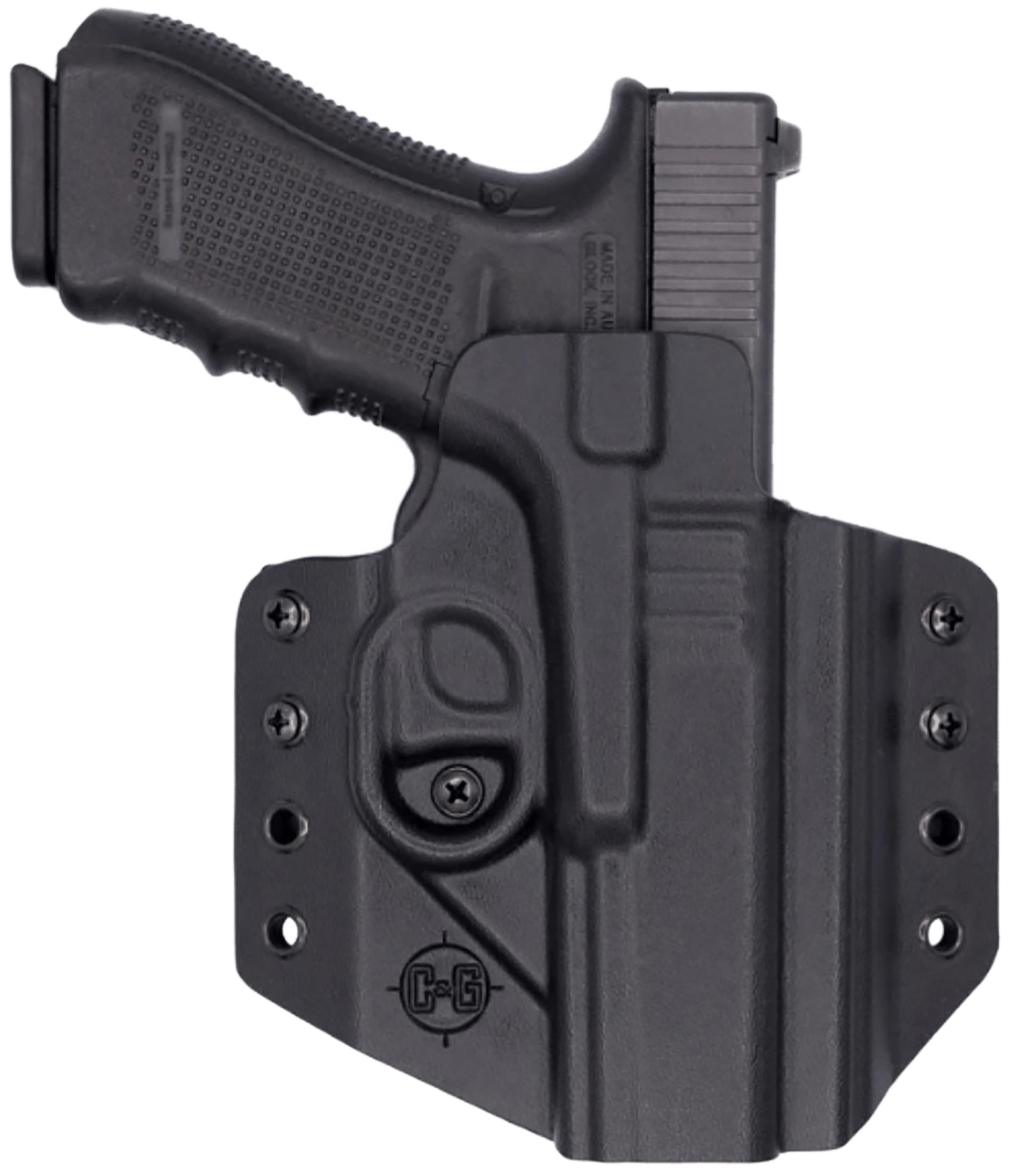 C&G Holsters 0000100 Covert OWB Black Kydex Belt Loop Glock 17/22/47
