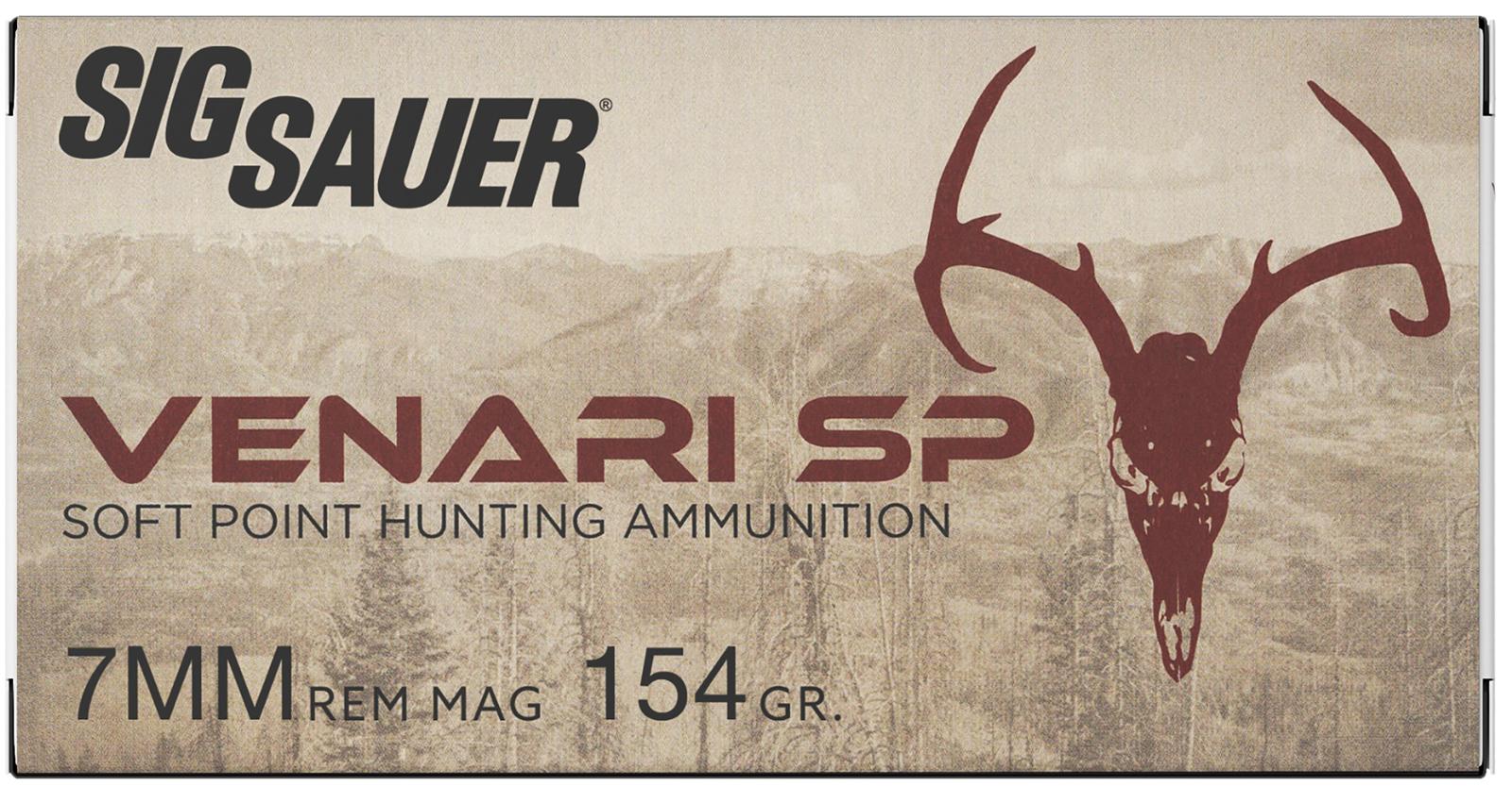 Sig Sauer V7MMSP15420 Venari 7mmRemMag 154gr Soft Point 20 Per Box/10 Case