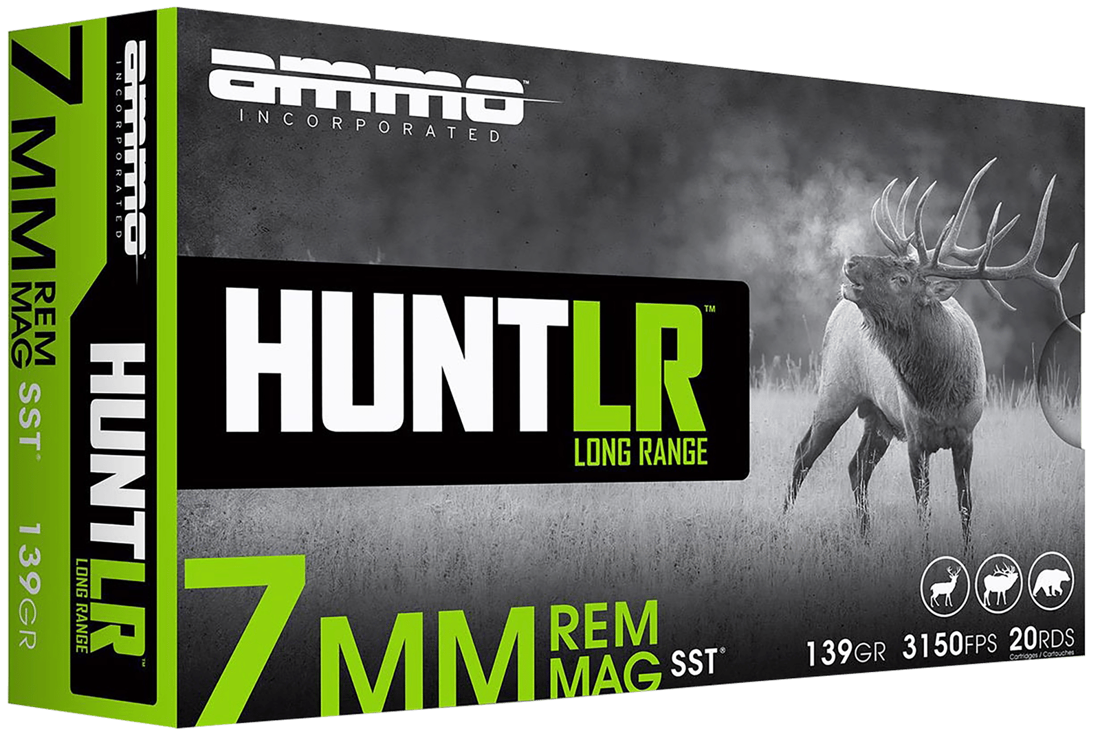 Ammo Inc 7MM139SSTA20 Hunt Long Range 7mm 139gr Super Shock Tip 20 Per Box/10 Case