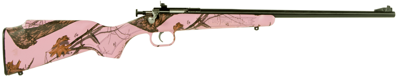 Crickett KSA2161 Youth 22 LR 1rd 16.12" Blued Single Shot Barrel, Blued Stainless Steel Receiver, Mossy Oak Pink Blaze Fixed Synthetic Stock, Right Hand