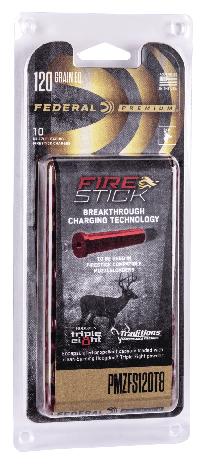 Federal PMZFS120T8 Premium Fire Stick 50Cal 120gr 10 Per Box/10 Case *For Traditions Nitro Only