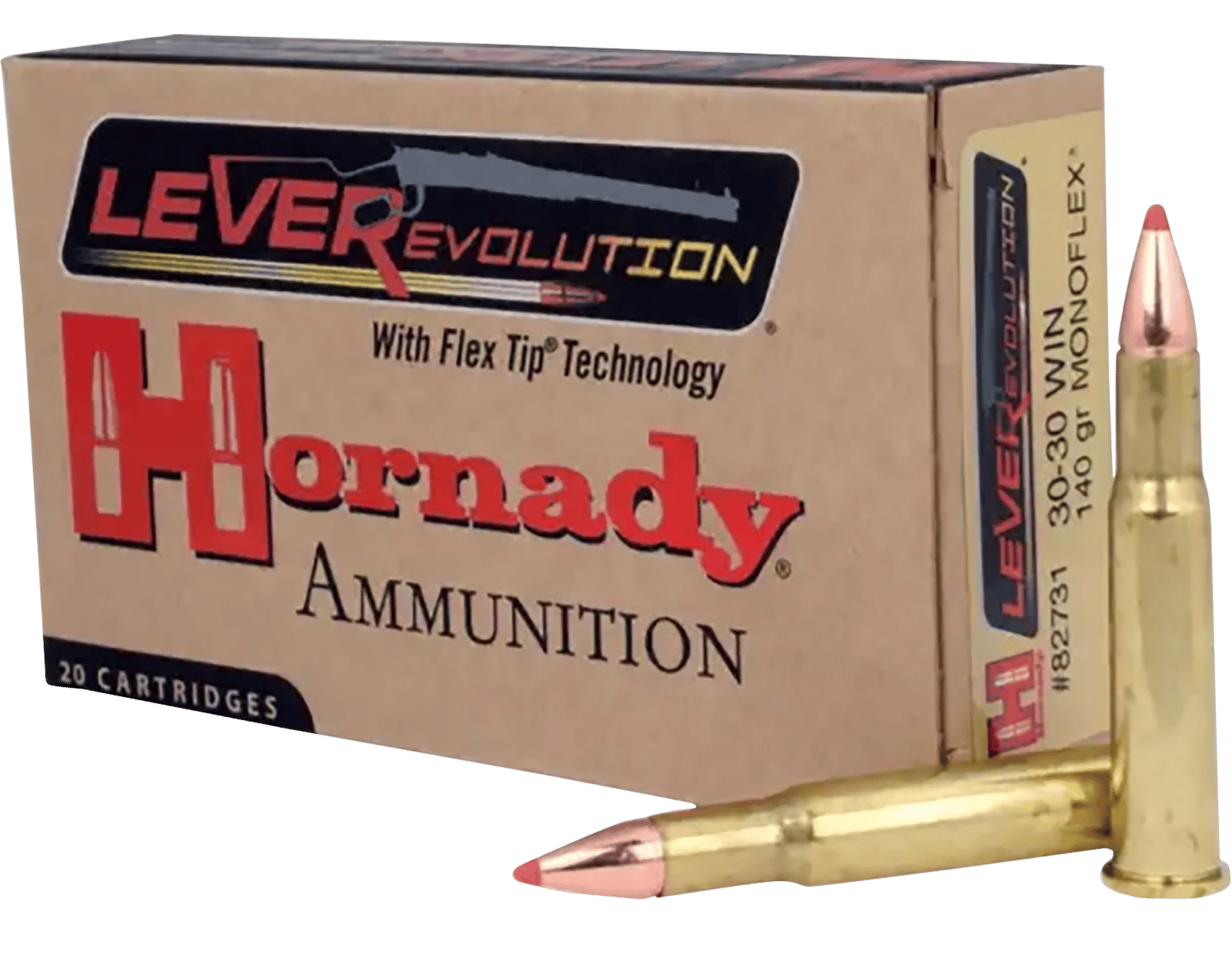 Hornady 82731 LEVERevolution 30-30Win 140gr MonoFlex 20 Per Box/10 Case