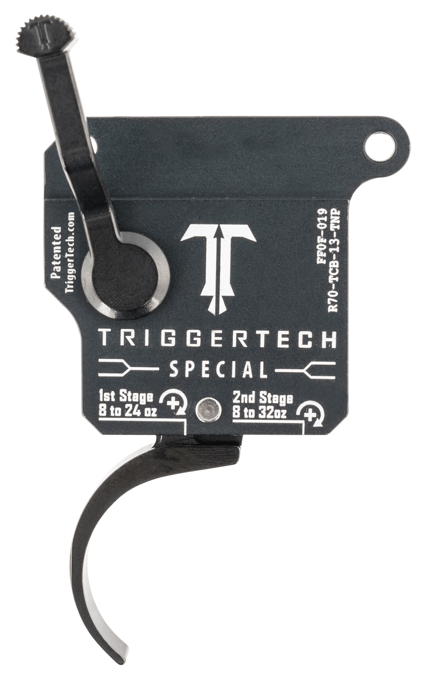 TriggerTech R70TCB13TNP Special Two-Stage Pro Curved Trigger with 1-3.50 lbs Draw Weight & Matte Gray w/Black Parts Finish for Remington 700 Right