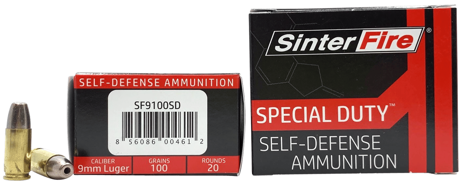 SinterFire Inc SF9100SD Special Duty (SD) 9mmLuger 100gr Lead Free Frangible Hollow Point 20 Per Box/10 Case