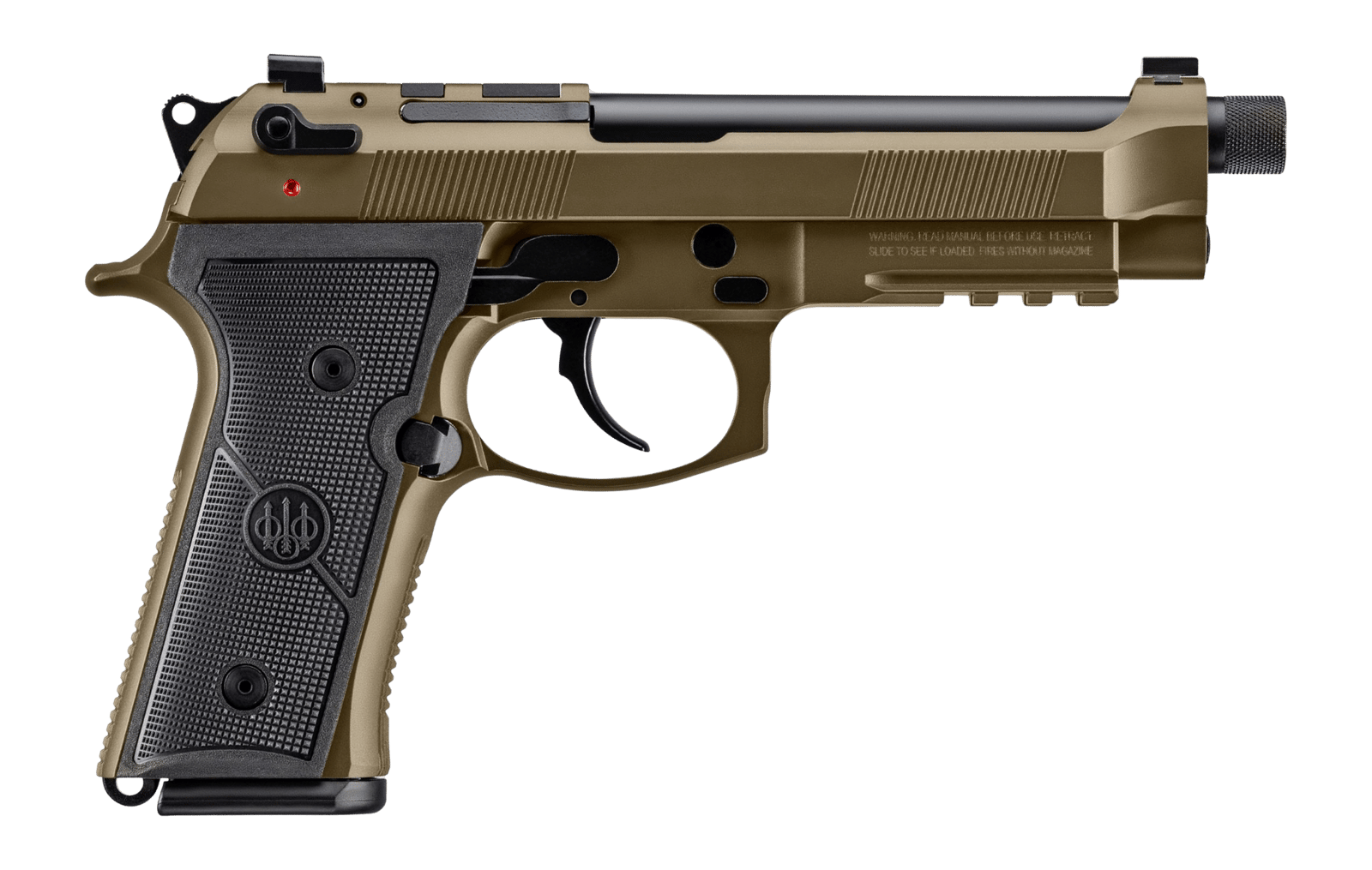 Beretta USA JS92M9A4GBRZ15 M9A4 Overlanding Full Size Frame 9mm Luger 15+1 5.10" Black Threaded Barrel, Nomad Bronze Cerakote Steel Optic Ready/Serrated Slide, Nomad Bronze Cerakote Aluminum Frame w/B