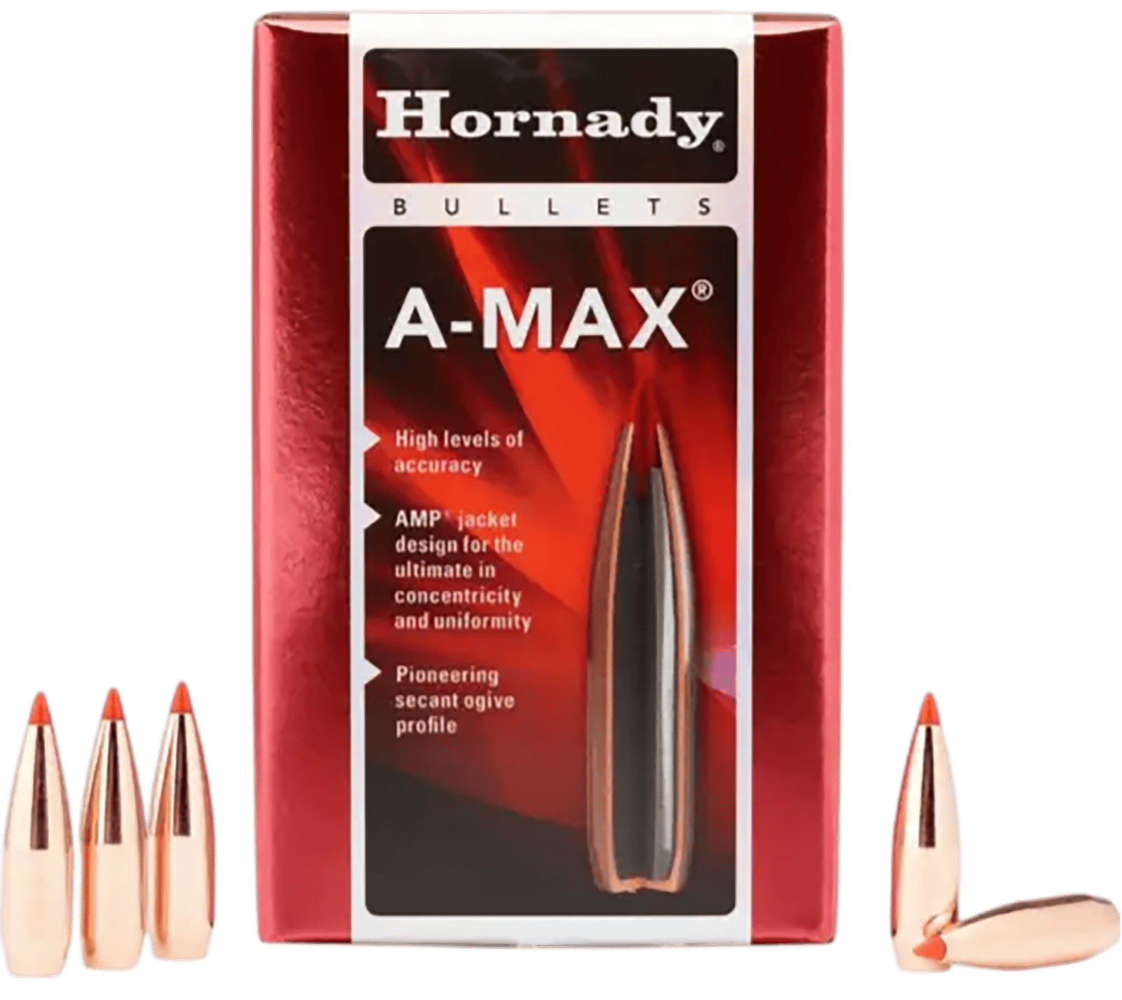 Hornady 30502 A-MAX 30 Cal .308 168 gr A Max 100 Per Box/ 15 Case