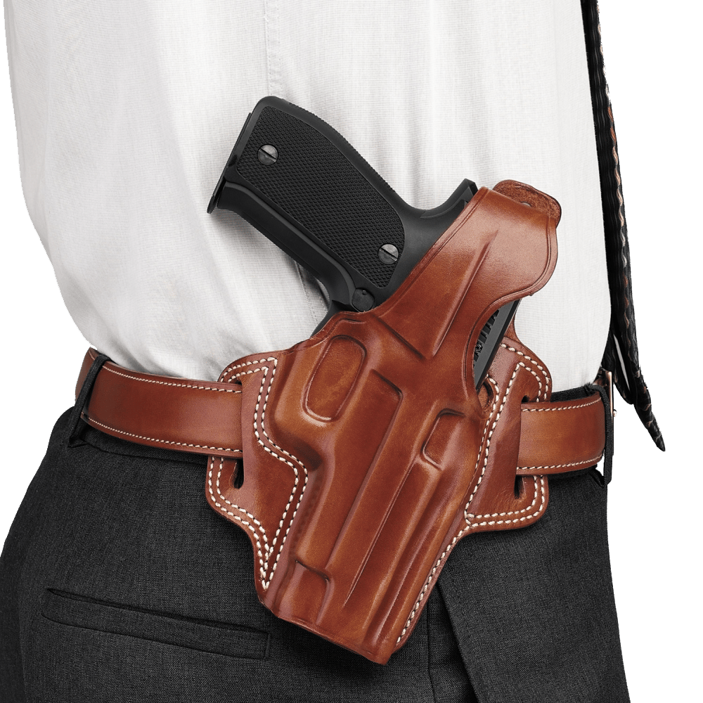 Galco FL118 Fletch OWB Tan Leather Belt Slide Fits Ruger SP101 Fits Colt Detective Special Right Hand