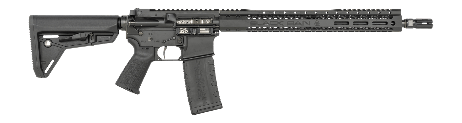 Black Rain Ordnance SSP300BLKABLK SSP 300 Blackout 30+1 16" Black Nitride Threaded Barrel, Black Armor Cerakote Aluminum Receiver w/Picatinny Rail, Magpul MOE SL Black Polymer Stock, Black Magpul Gri