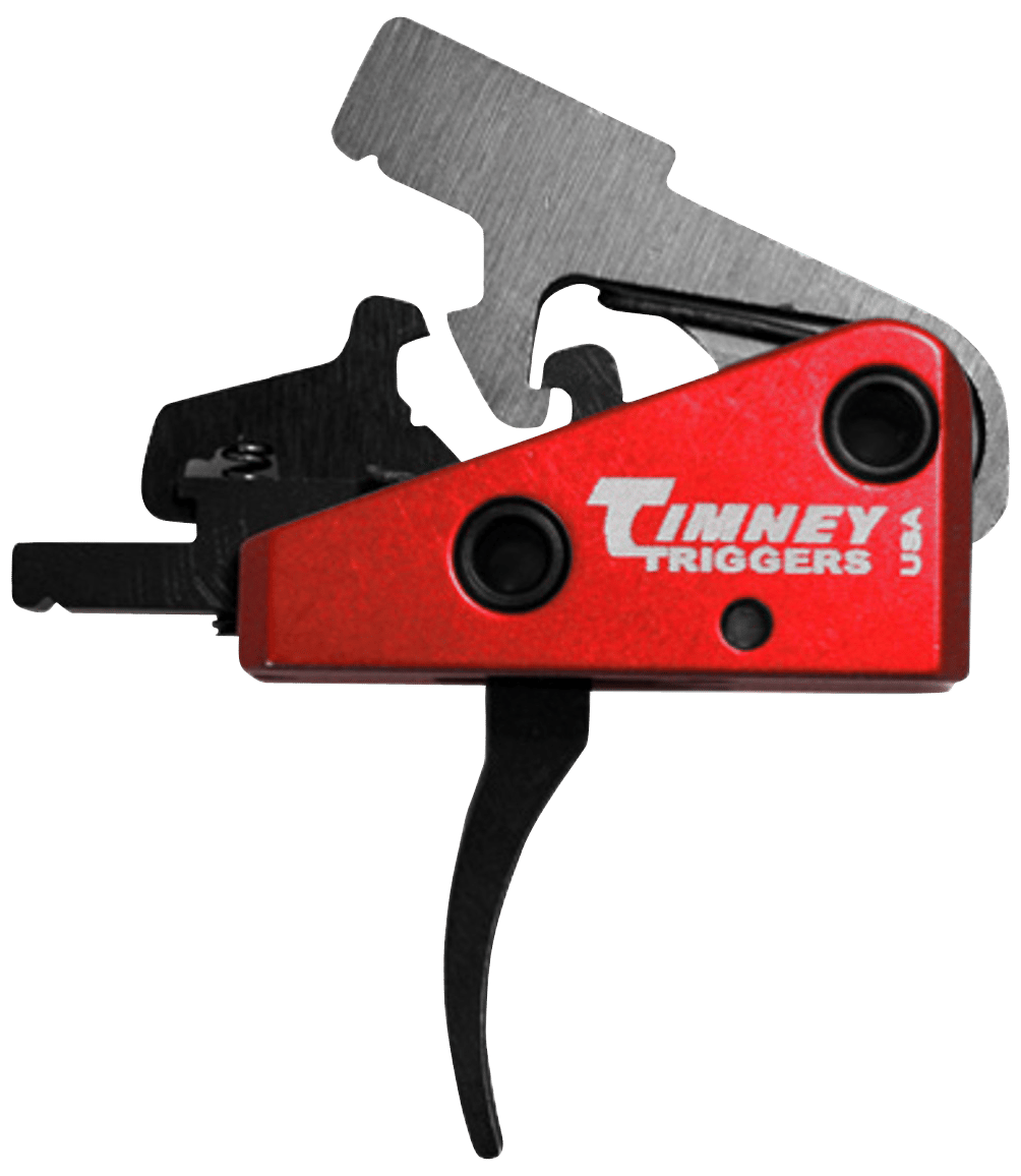 Timney Triggers 662S Targa Short Trigger Two-Stage Curved Trigger with 2 lbs Draw Weight & Black/Red Finish for AR-Platform