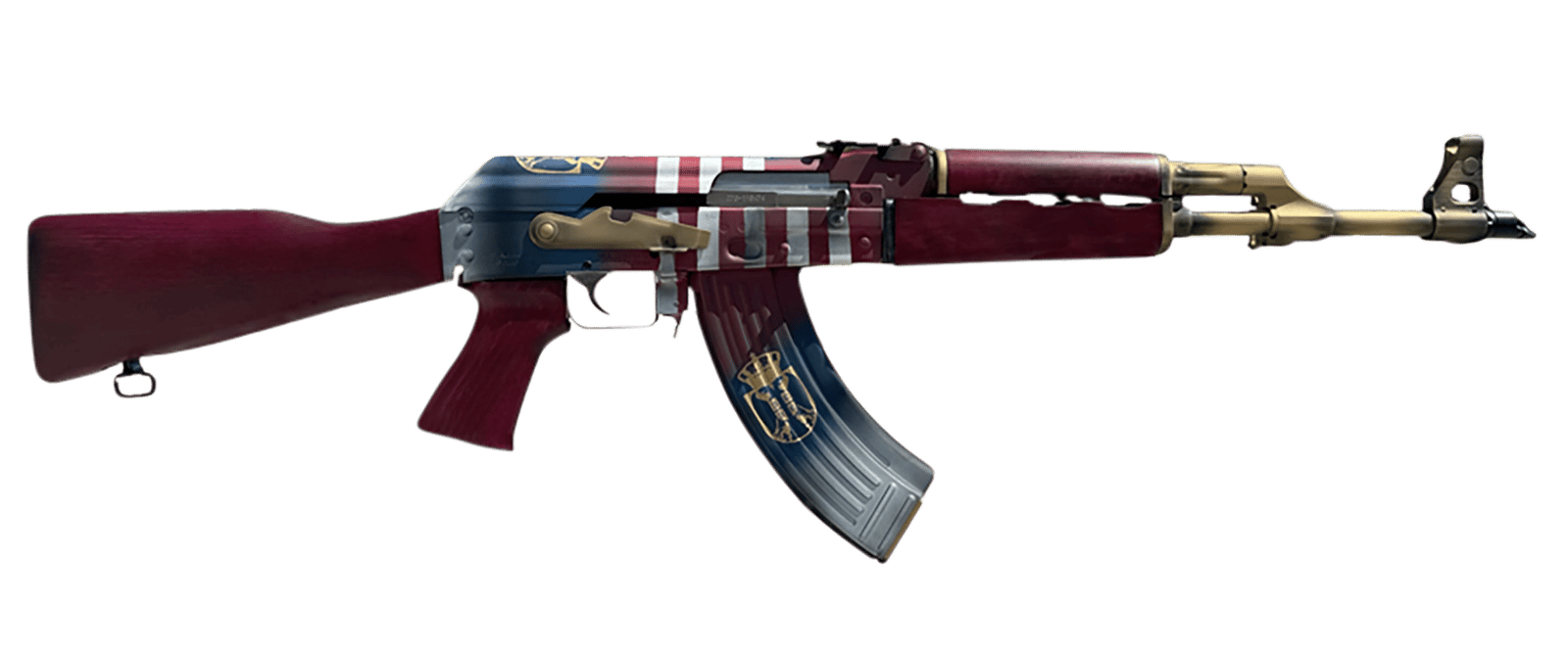 Zastava Arms Usa ZR7762AMS ZPAP M70 Limited Edition 7.62x39mm 30+1 16.30" 24K Gold Plated Barrel, Red/White/Blue 1.5mm Bulged Trunnion Receiver, Serbian Red Wood Furniture