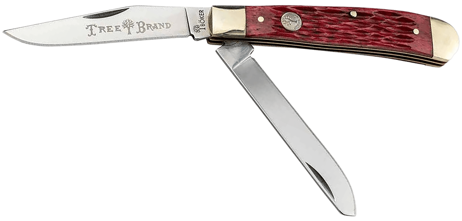 Boker 110825 Trapper 2.0 Clip Point/Spey Plain D2 Steel Blade Red Jigged Bone Handle