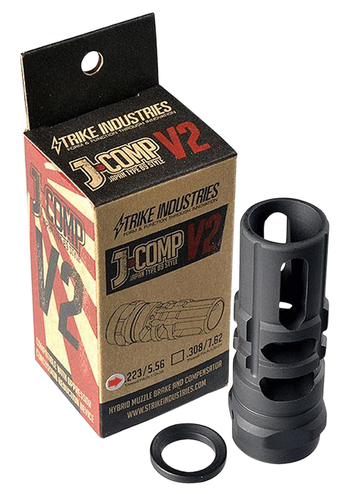 Strike Industries JCOMP2223 JComp Gen 2 Black Steel w/ 1/2"-28 tpi Threads 2.55" OAL 0.26" Diameter 0.87" Diameter 5.56x45mm NATO Fits AR-Platform