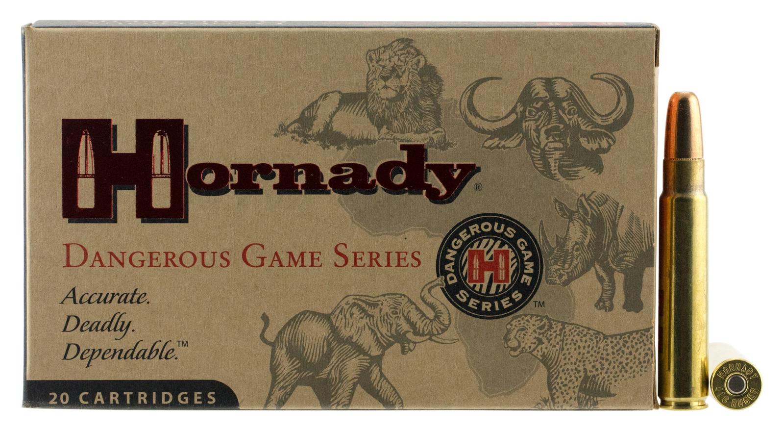 Hornady 82666 Dangerous Game 416Ruger 400gr Dangerous Game Solid 20 Per Box/6 Case