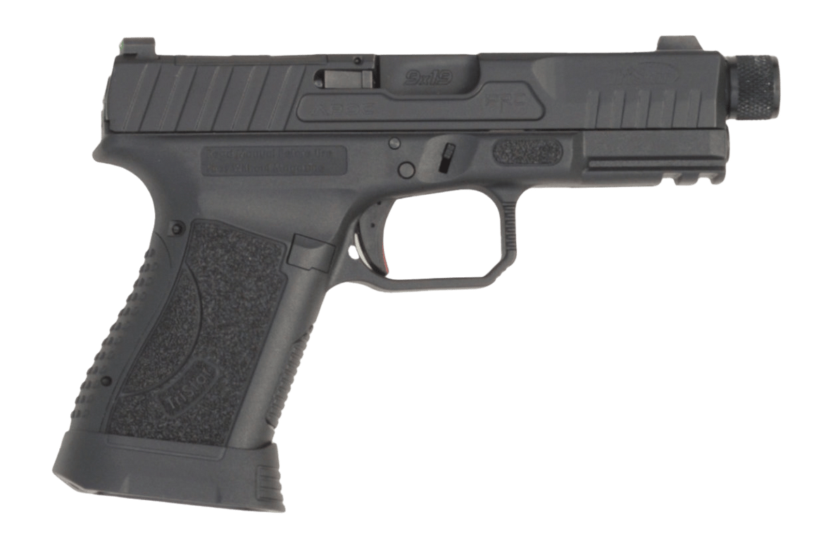 TriStar 85780 Apoc Pro 9mm Luger 15+1 4.50" Black Threaded Barrel, Black Steel Optic Ready/Serrated Slide, Black Polymer Frame w/Picatinny Rail, Interchangeable Backstrap Grip