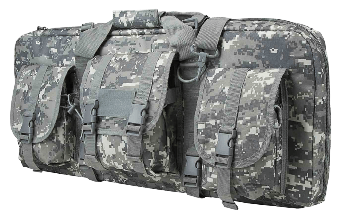 NcStar CVCPD2962D28 VISM Deluxe SubGun Case 28" Digital Camouflage PVC Fabric w/ Exterior Pockets Zippers & Padding for 2 AR or AK Pistols