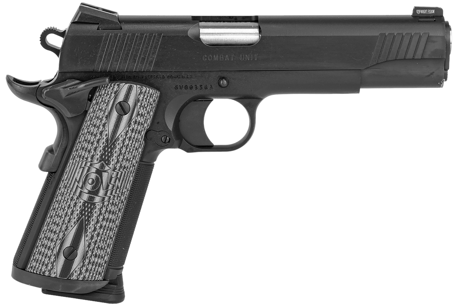 Colt Mfg O1080CCU CCU Government 45 ACP 8+1 5" Stainless National Match Barrel, Matte Black DLC Serrated Stainless Steel Slide & Frame, Black Scalloped G10 Grip, Ambidextrous