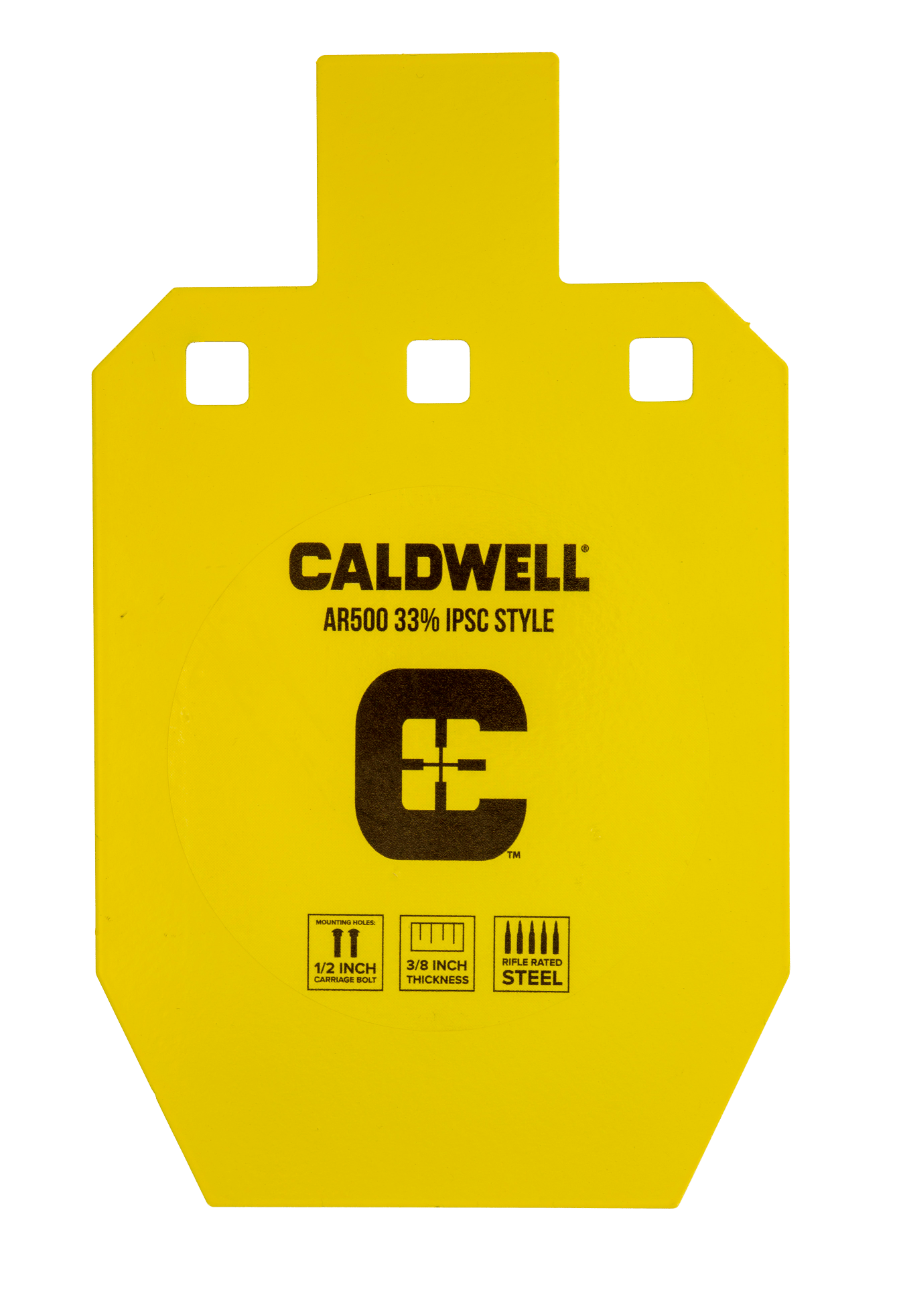 Caldwell 1116697 C Yellow Powder Coat AR500 Steel 10" L x 6.1" W x 0.4" D 33% Hanging