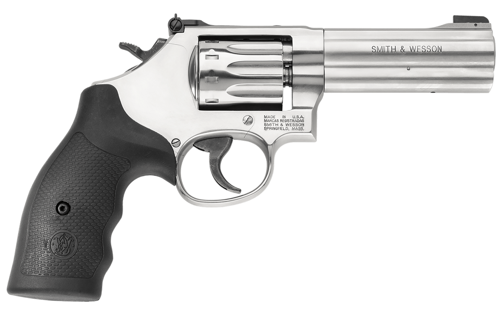 Smith & Wesson 160584 Model 617 22 LR Stainless Steel 4" Barrel & 10 Shot Cylinder, Satin Stainless Steel K-Frame, Black Polymer Grip,Internal Lock