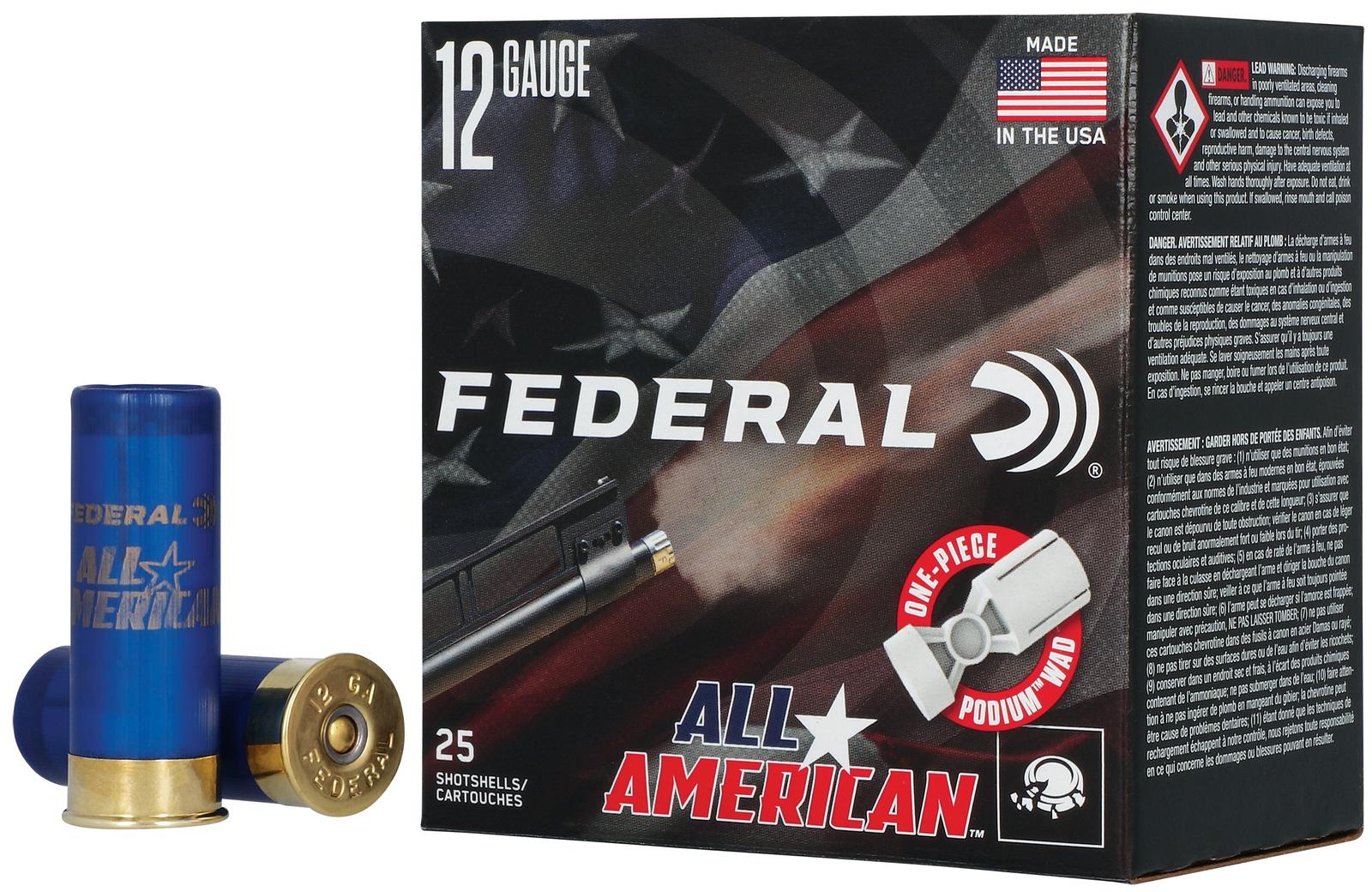 Federal FAA12HC75 All-American 12Gauge 2.75" 1 1/8oz 7.5Shot 25 Per Box/10 Case