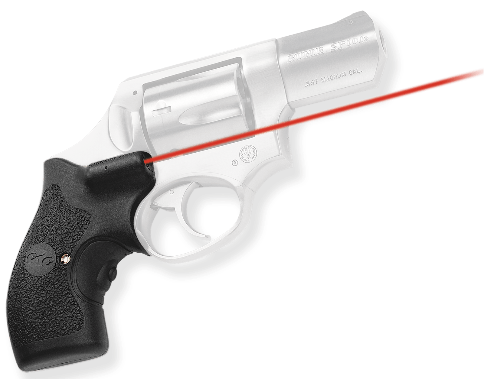 Crimson Trace 011880 Lasergrips Fits Ruger SP101, Red Laser 633nM Wavelength 5mW Output, Black Polymer