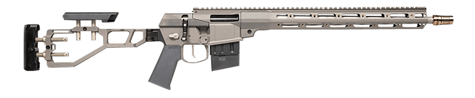 Q LLC MINIFIX55616INGRAY Mini Fix 5.56x45mm NATO 16" Tapered Barrel, Gray, Fully Adjustable Folding Stock, Magpul K Grip, 15" Q-Sert Handgaurd, AR/M4 Style Mag, Cherry Bomb Brake, Ambi Controls