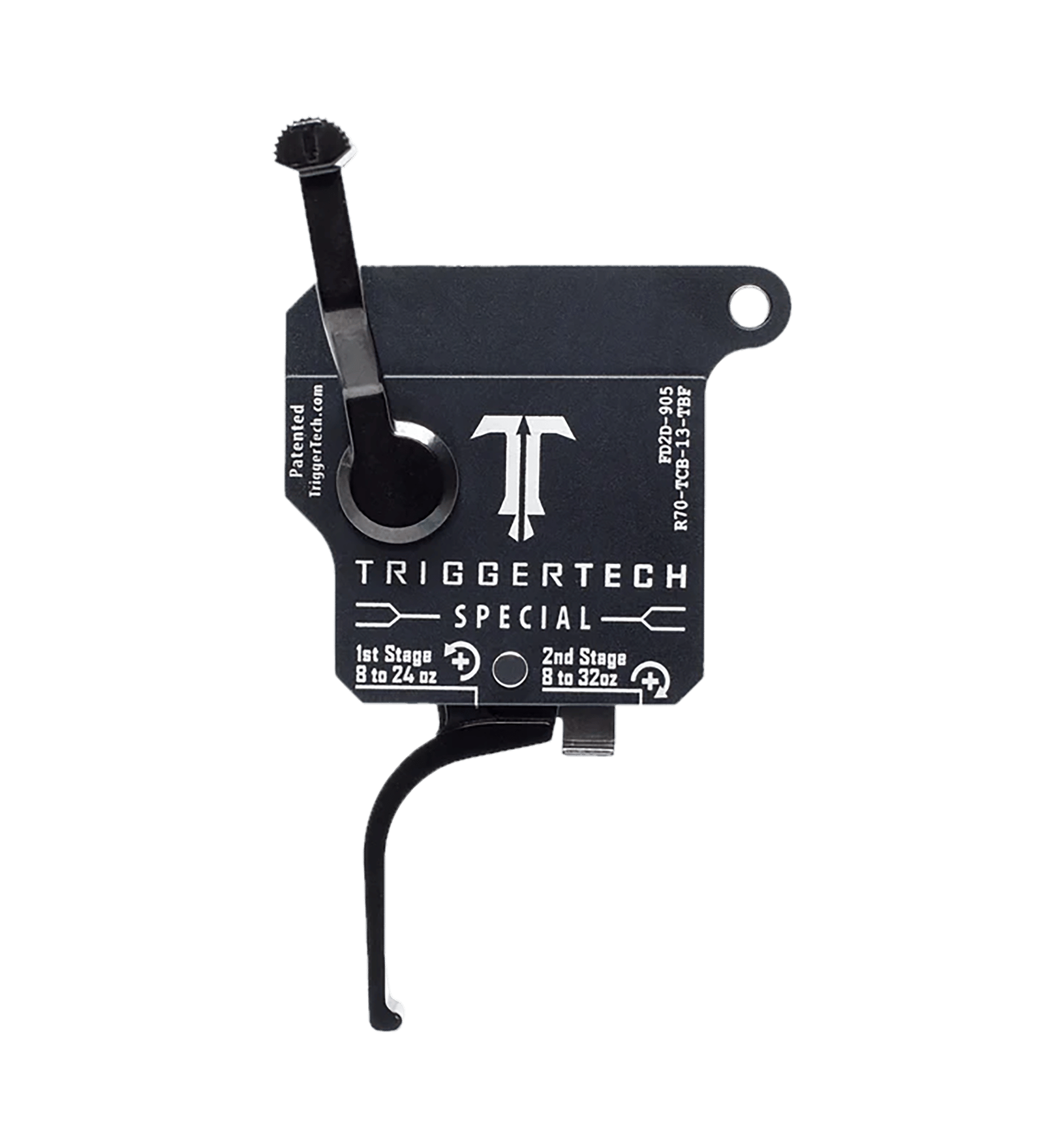 TriggerTech R70TCB13TBF Special Two-Stage Flat Trigger with 1-3.50 lbs Draw Weight Black Finish for Remington 700 Right