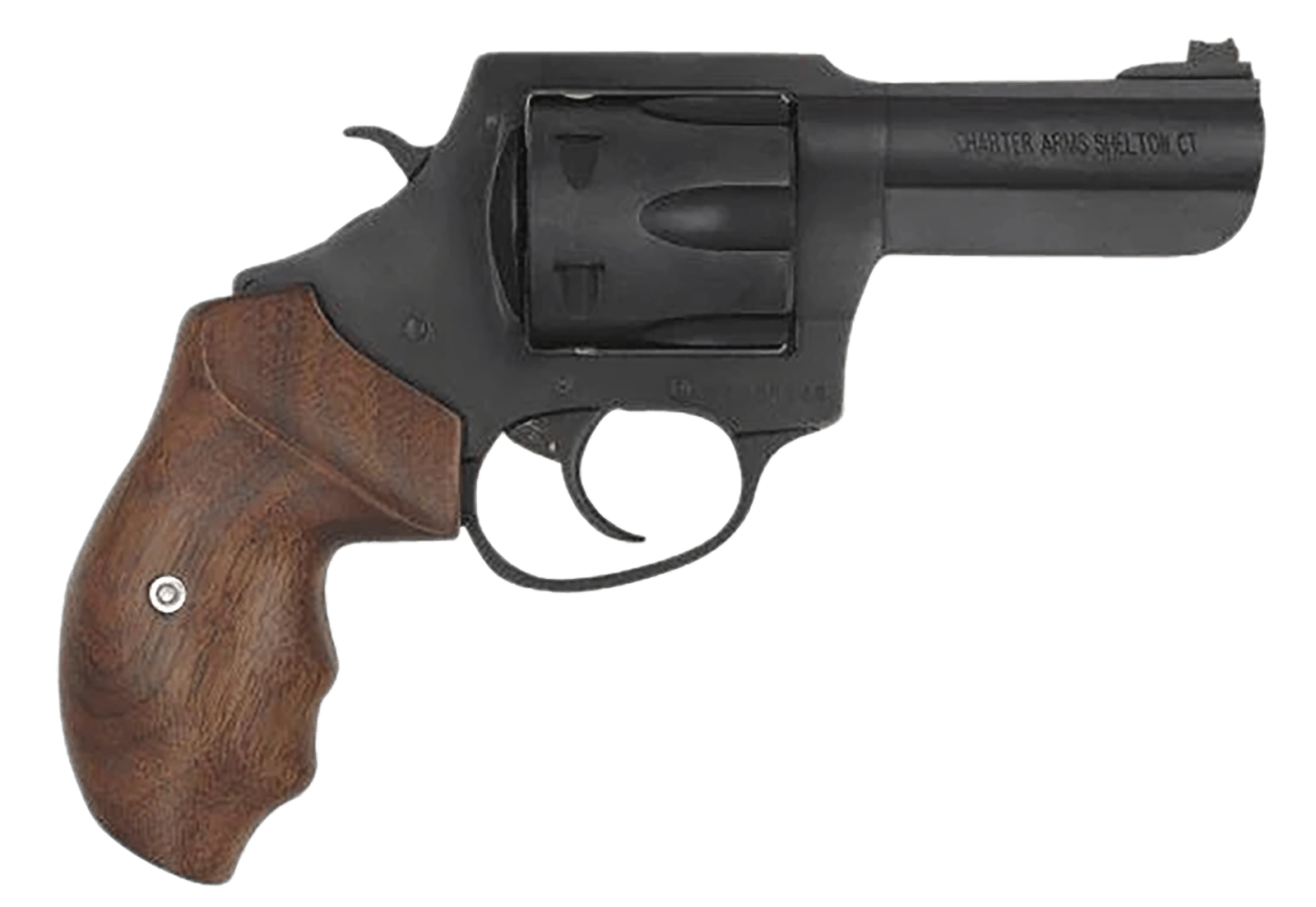 Charter Arms 63270 Professional 32 H&R Mag, 7 Shot 3" Black Nitride Steel Barrel, Cylinder & Frame w/Walnut Finger Grooved Grip