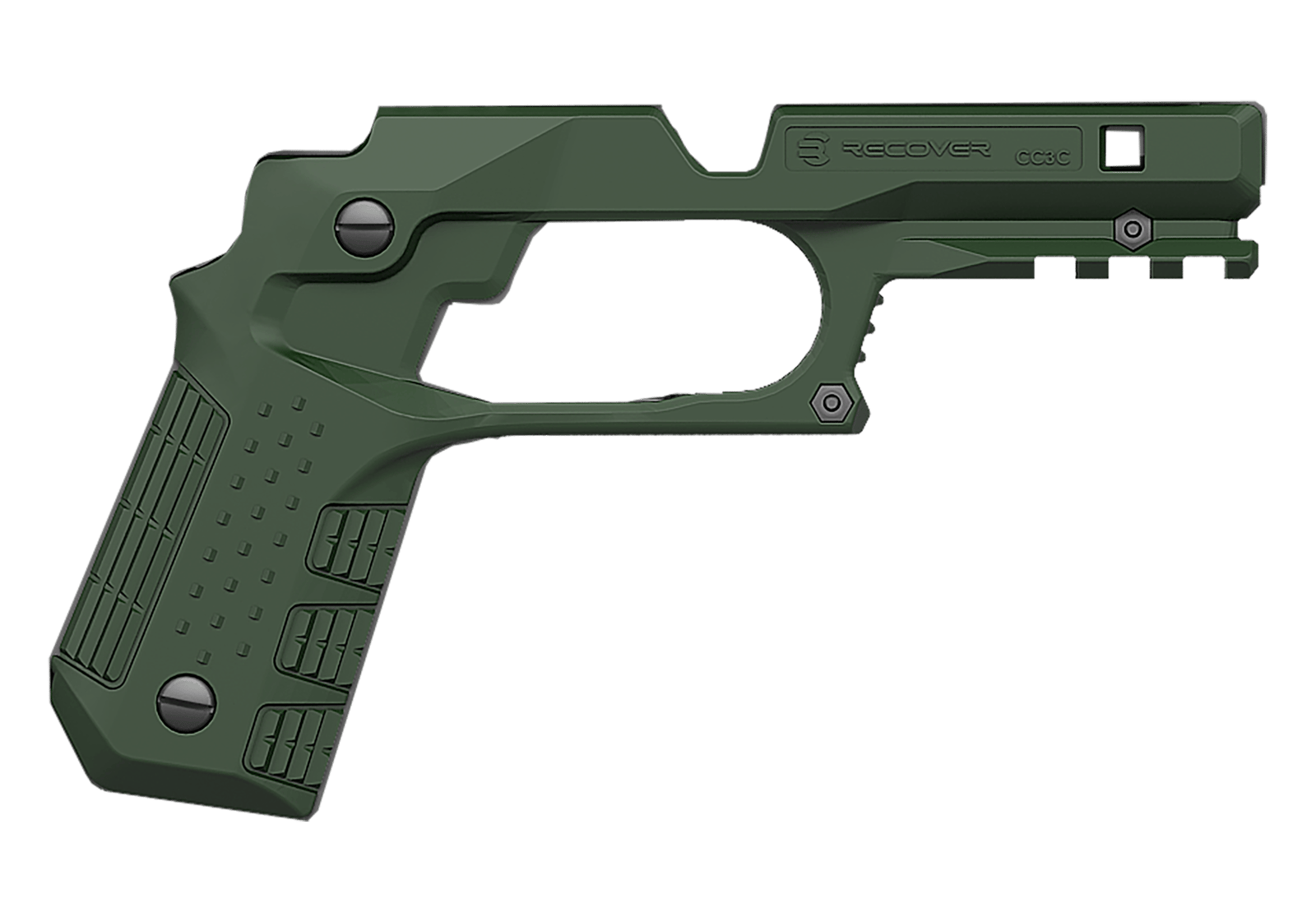 Recover Tactical CC3C-03 Grip & Rail System Green Polymer Picatinny for Compact 1911