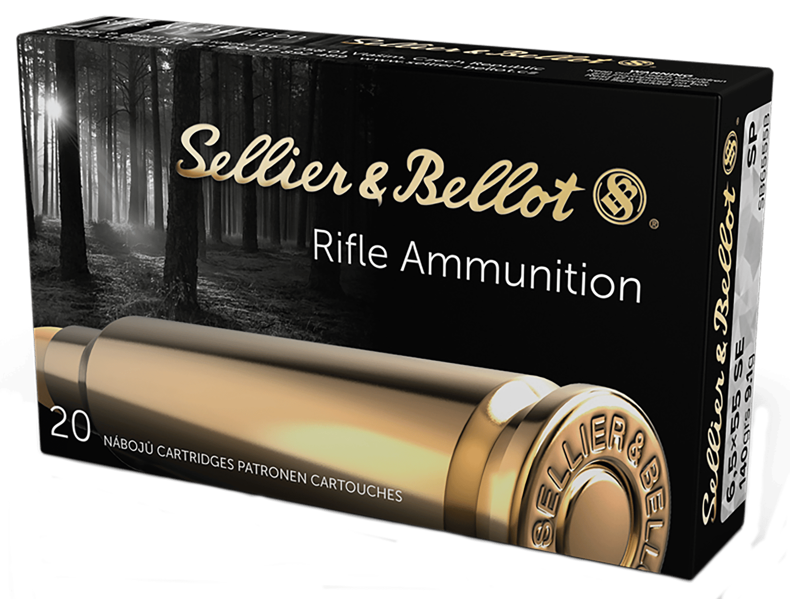 Sellier & Bellot SB6555B Rifle 6.5x55Swedish 140gr Soft Point 20 Per Box/20 Case