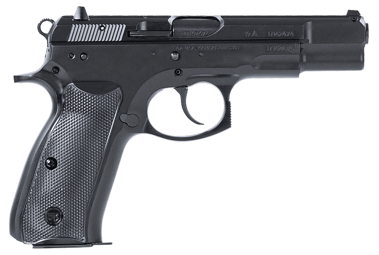 CZ-USA 01130 75BD 9mm Luger 10+1 4.60" Black Steel Barrel, Black Steel Serrated Slide, Black Polycoat Steel Frame w/Beavertail, Black Plastic Grip, Ambidextrous