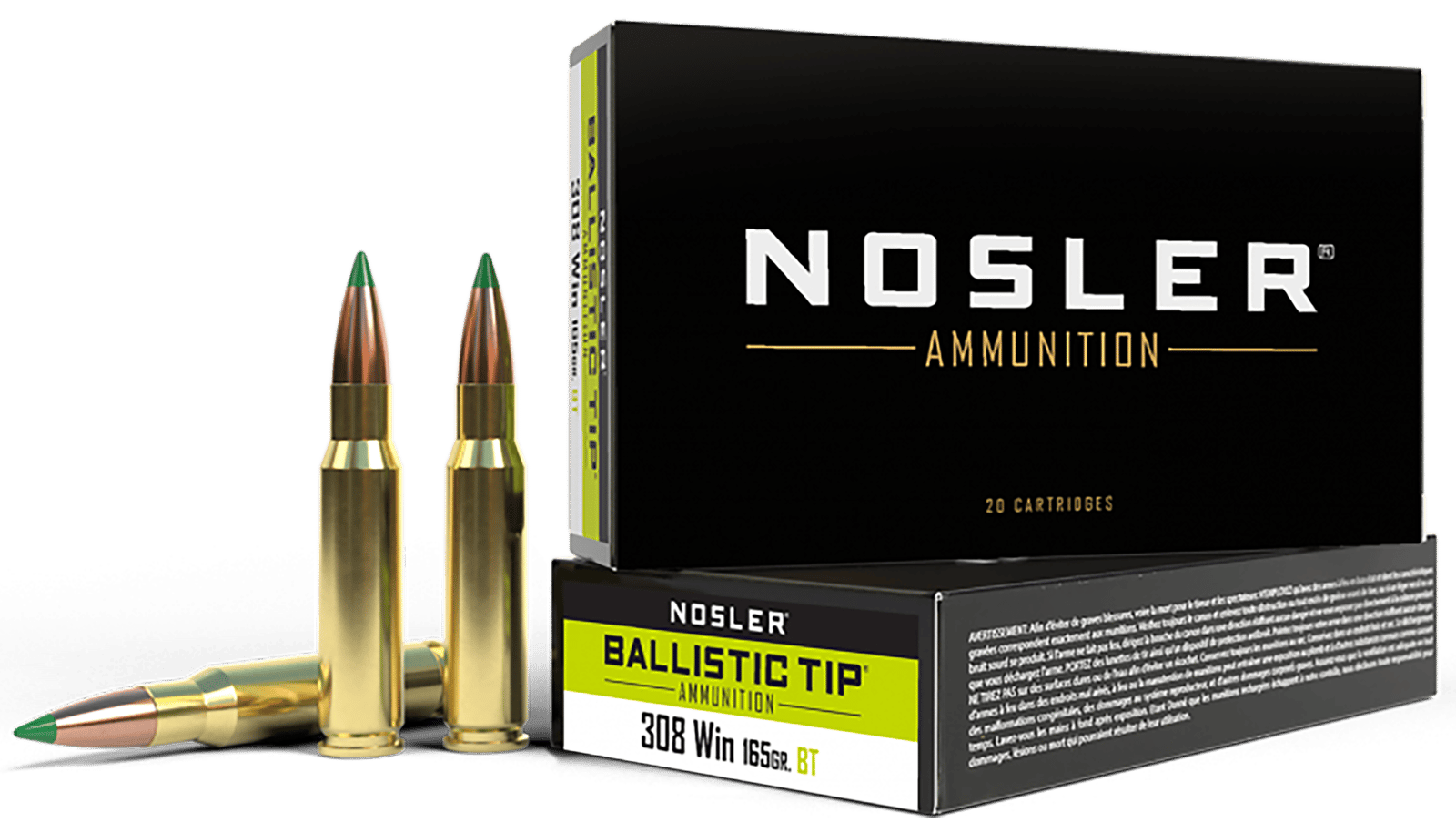 Nosler 40063 Ballistic Tip 308Win 165gr Spitzer Ballistic Tip 20 Per Box/10 Case