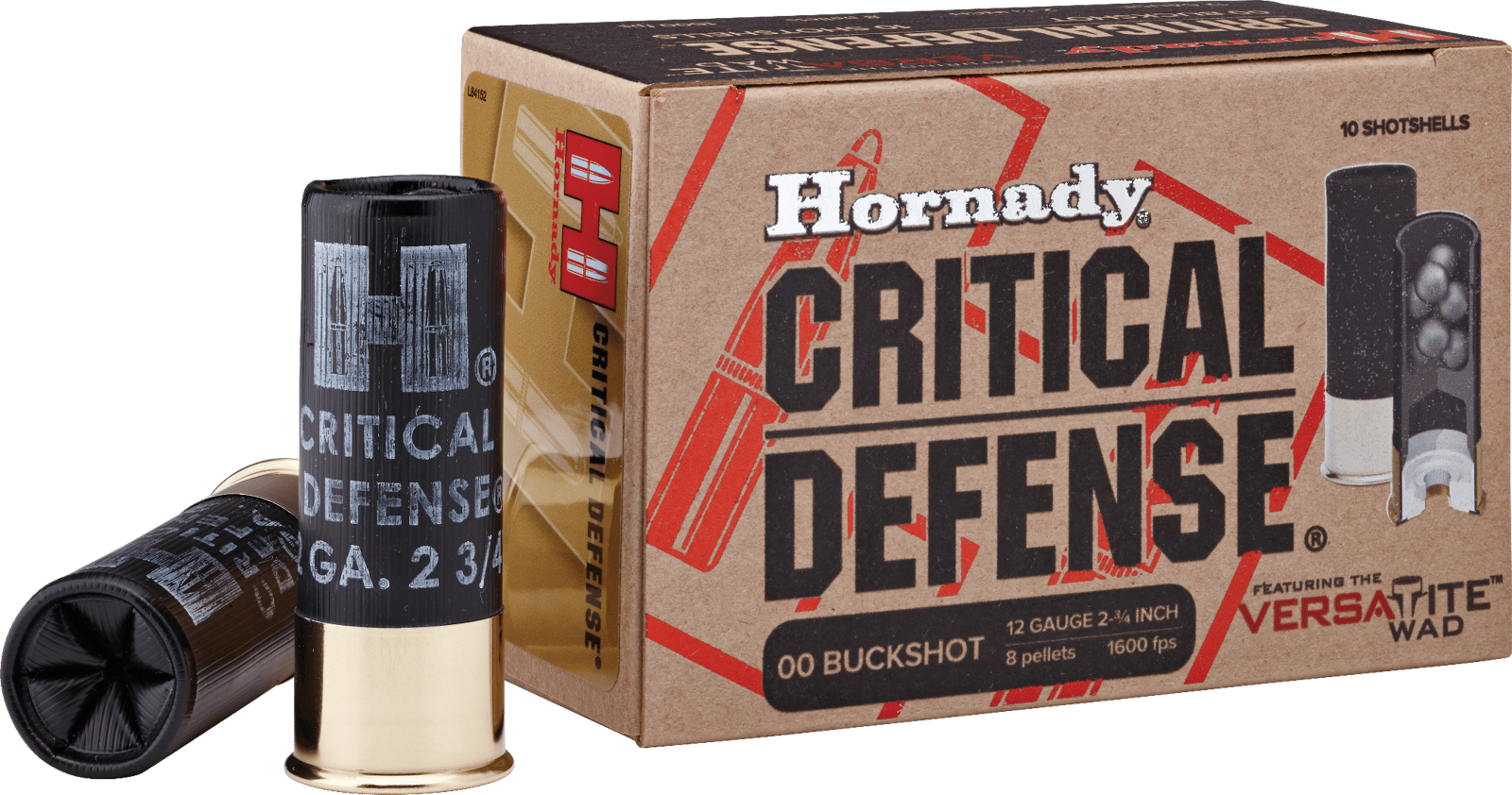 Hornady 86240 Critical Defense 12 Gauge 2.75" 00 Buck Shot 10 Per Box/ 10 Case