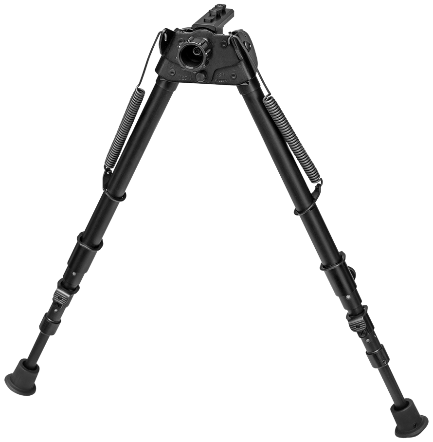 Harris Bipods S-25CM-LOK Swivel 25C M-LOK, 13.5-27", Black Steel/Aluminum, Rubber Feet