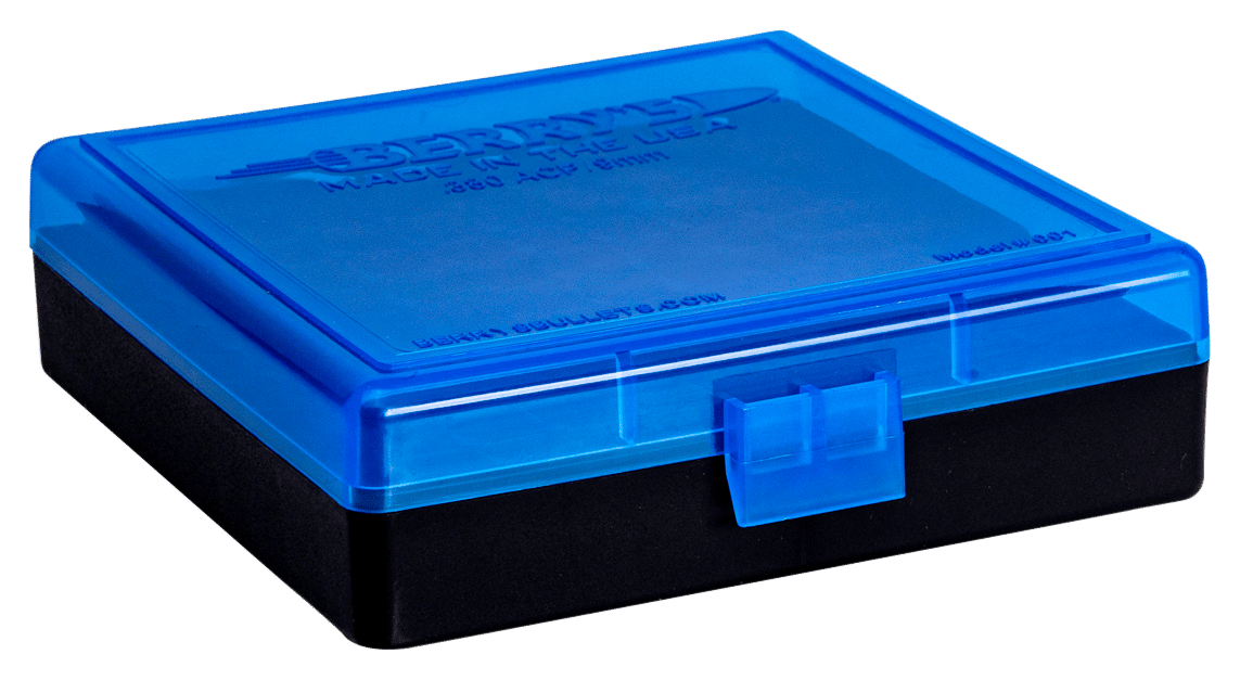 Berry's 69874 Ammo Box 9mm/380ACP Blue/Black Polypropylene 100rd